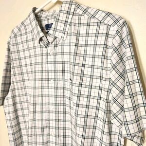 George Shirt Size Medium green Plaid Button Down Stretch